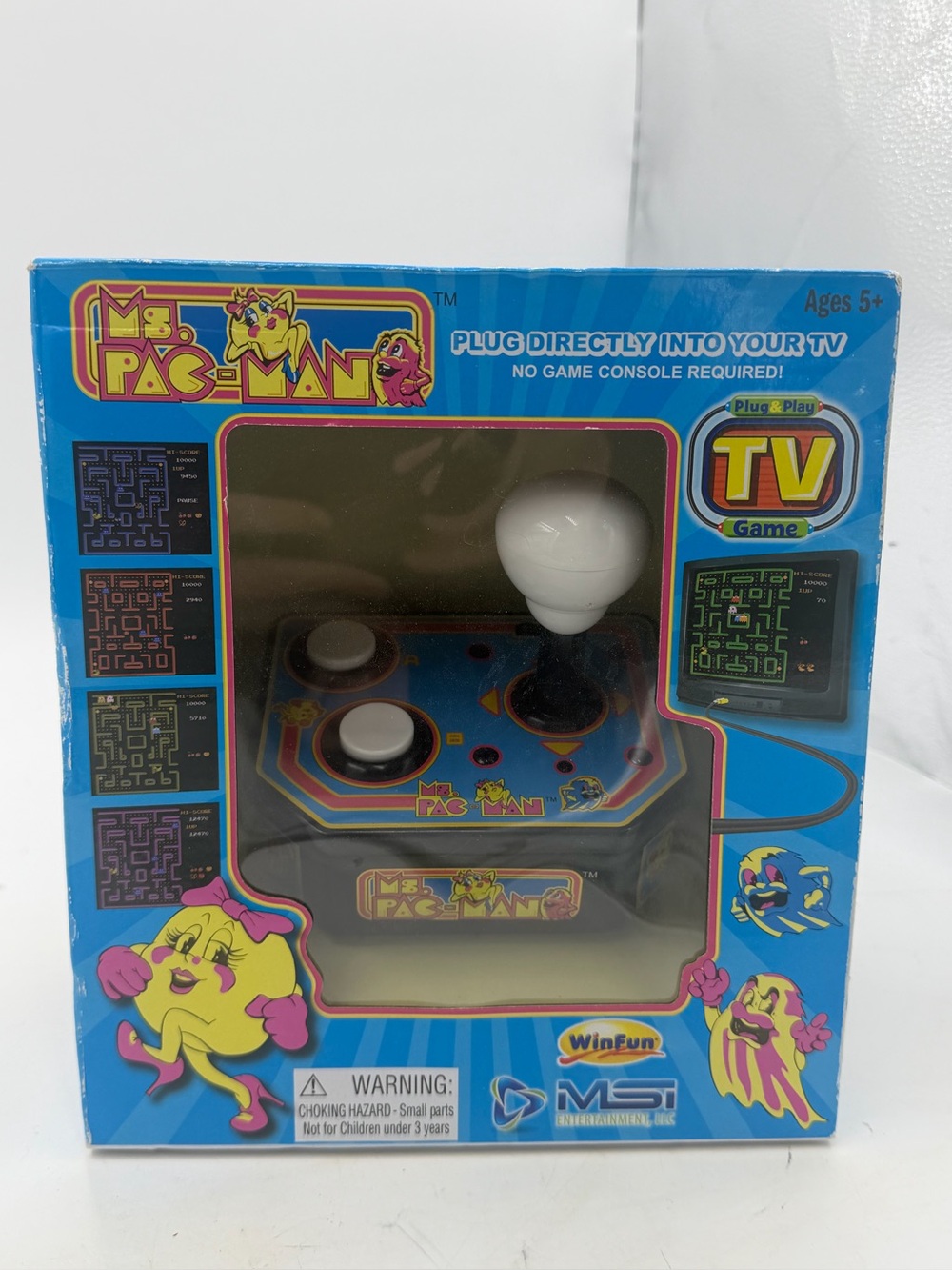 New In Box Ms. Pac-Man Plug and Play Arcade TV Game MSI Entertainment 1993, new